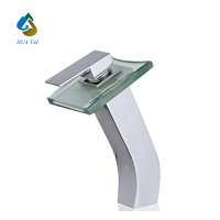 wholesale cheap price glass faucet/ chrome waterfall glass faucet/bathroom glass faucet